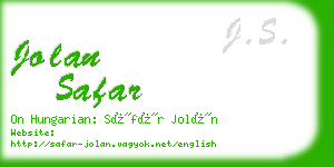 jolan safar business card